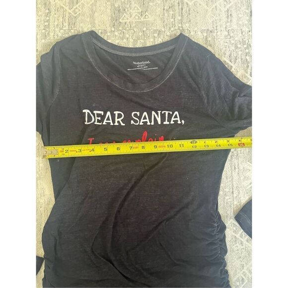 Motherhood Maternity “Dear Santa I Can Explain” Dark Gray Top Size XS - Picture 4 of 4